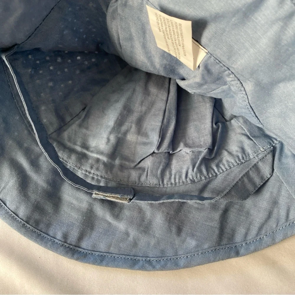 Cat and Jack 100% Cotton Chambray Bucket Hat With Chin Straps 12-24M